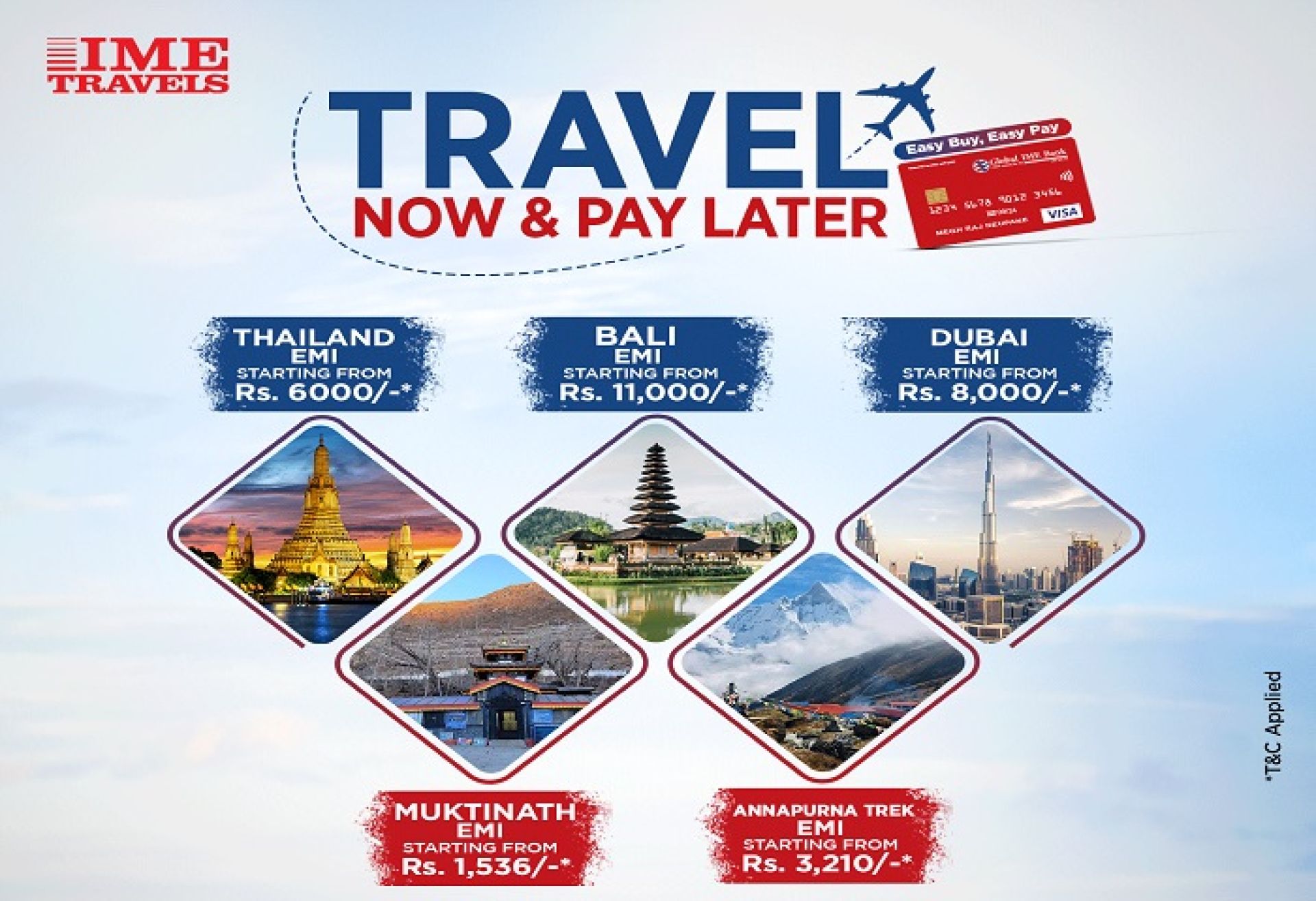 ग्लोबल आइएमई बैंकका क्रेडिट कार्ड होल्डरले ६ हजार रुपैयाँमै विदेश भ्रमण गर्न पाउने